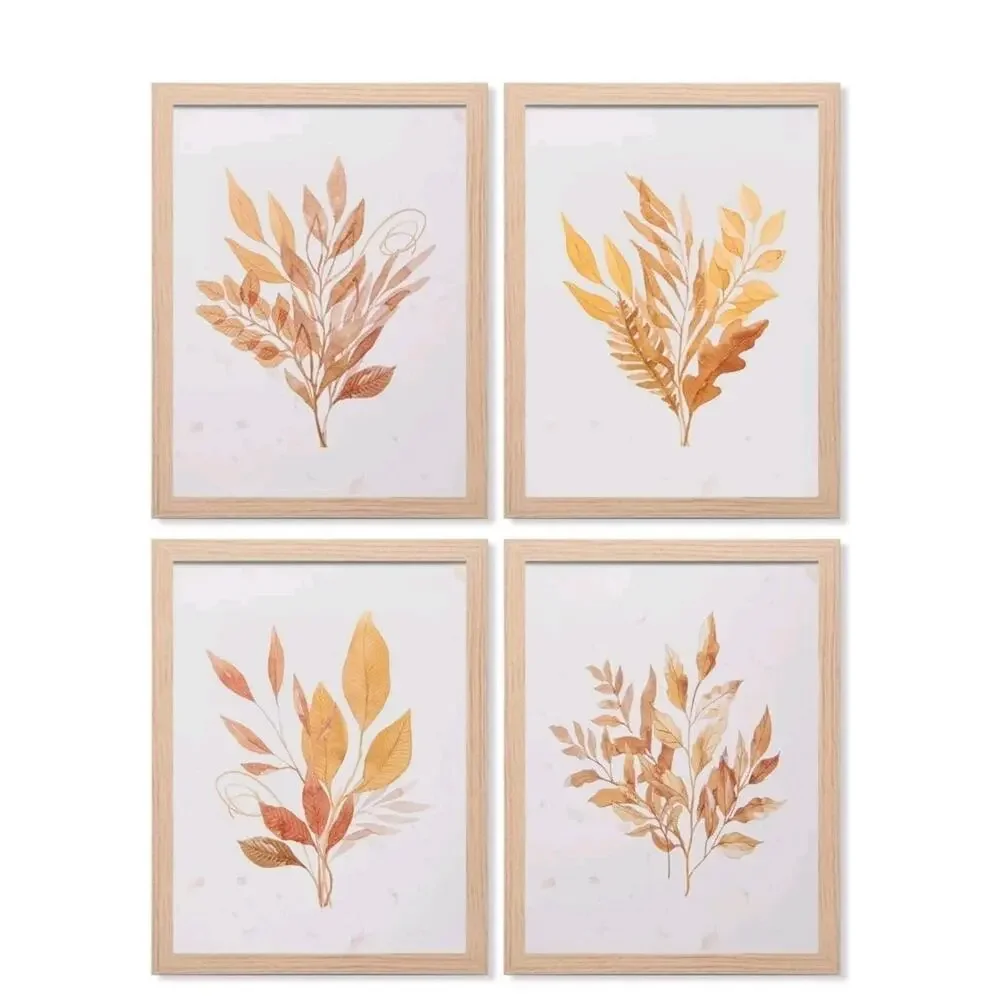 LONGKING Framed Art, Botanical Wall Art Decor, Gold Plant Picture Frame Collage